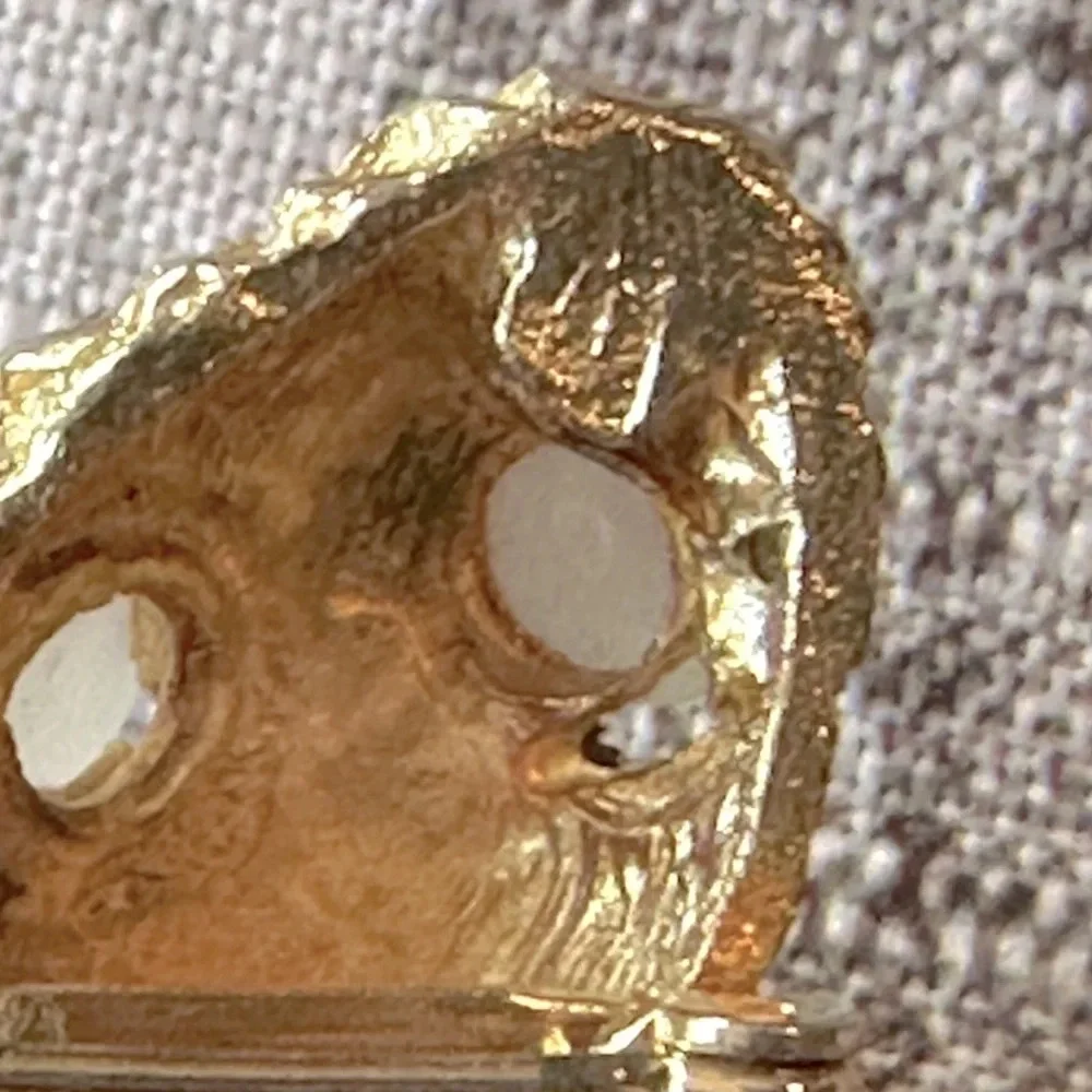 Vintage RARE Moonstone Gold Tone Star Starfish Brooch Collectable Moon Stone - Picture 7 of 7